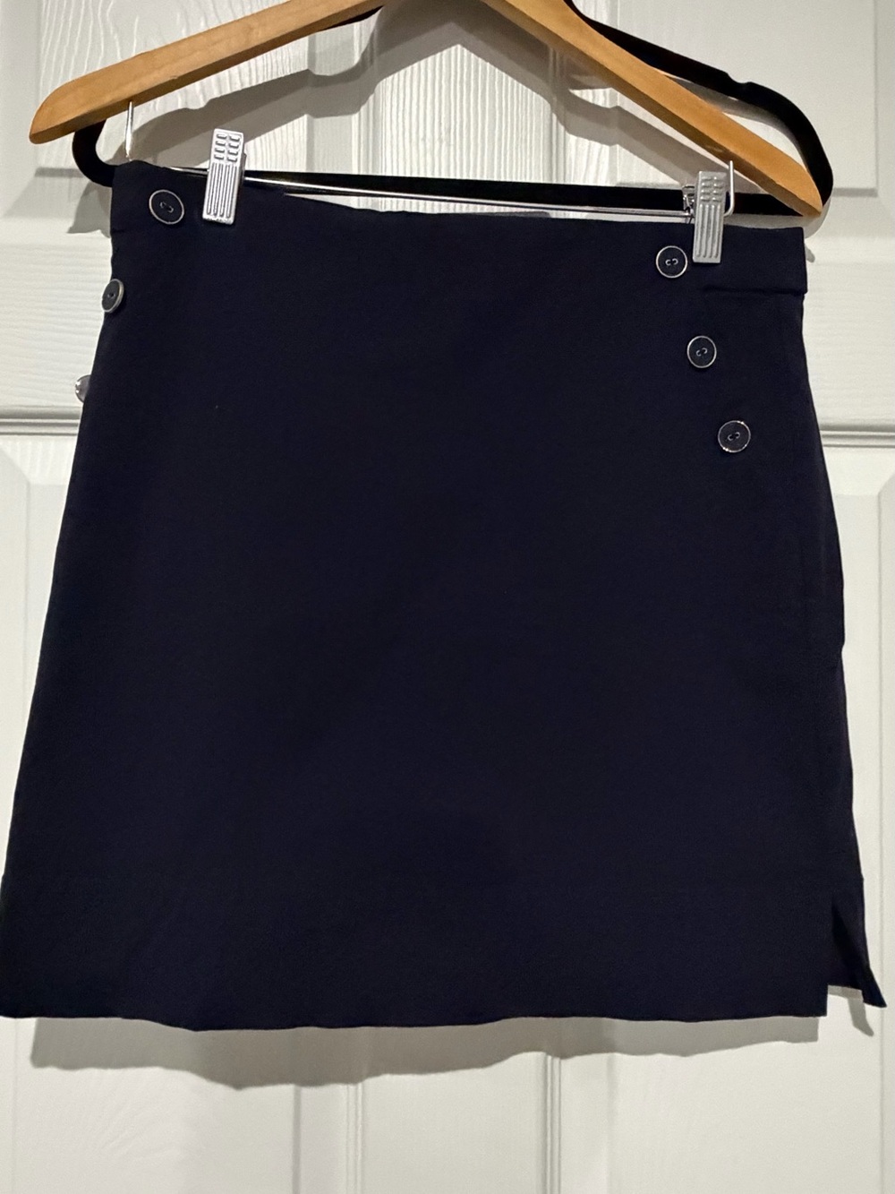 Rafaella Black Mini Skirt with Side Button Detail